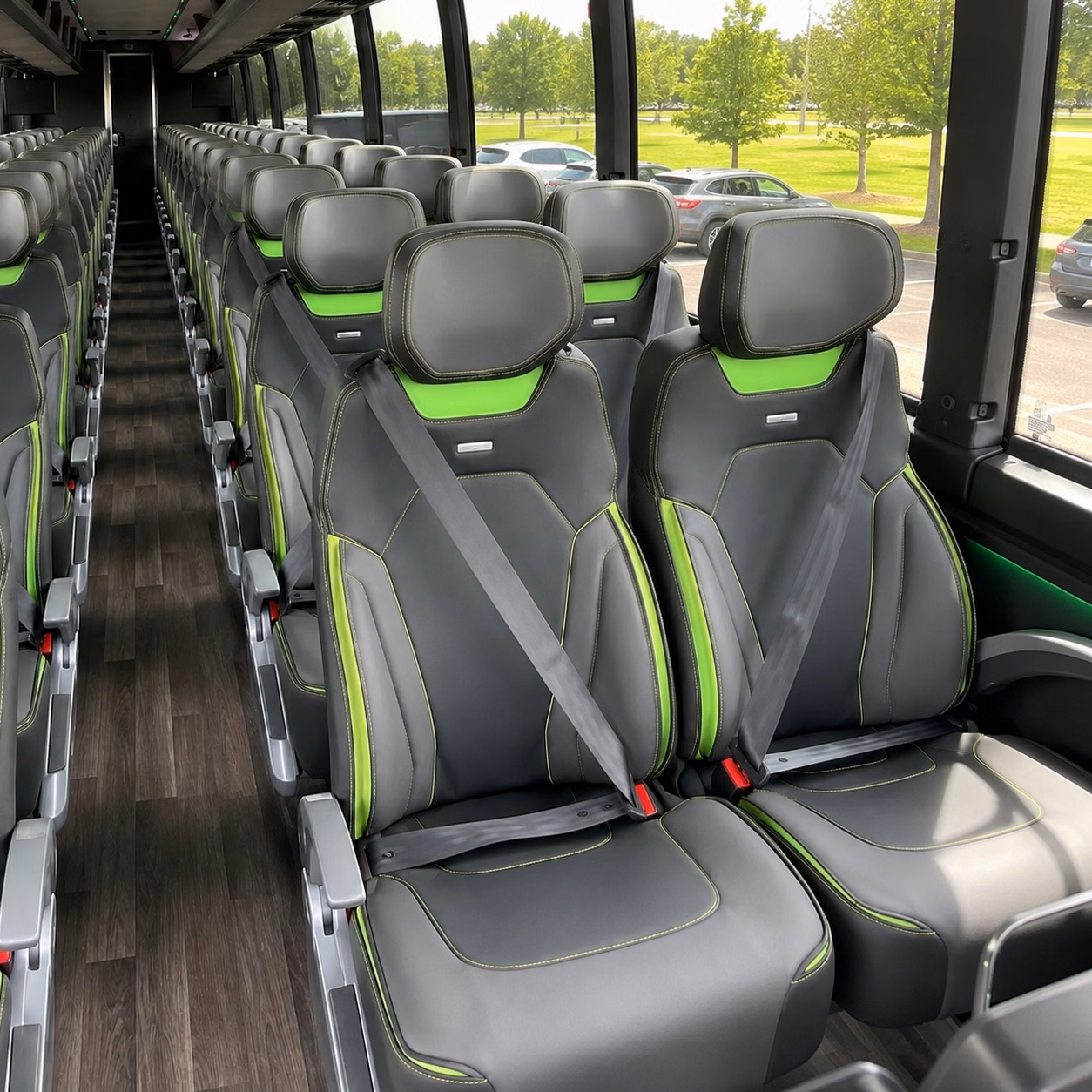 56 passenger charter bus interior